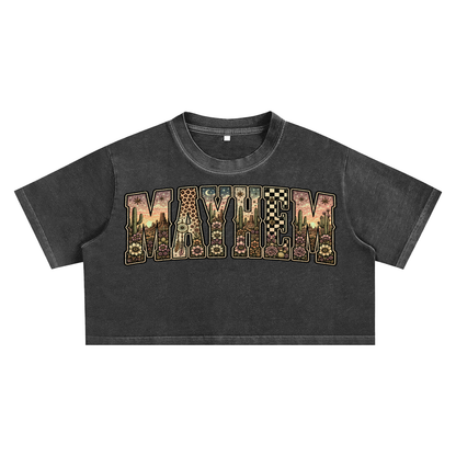 Dessert Mayhem Varsity Washed Crop Top