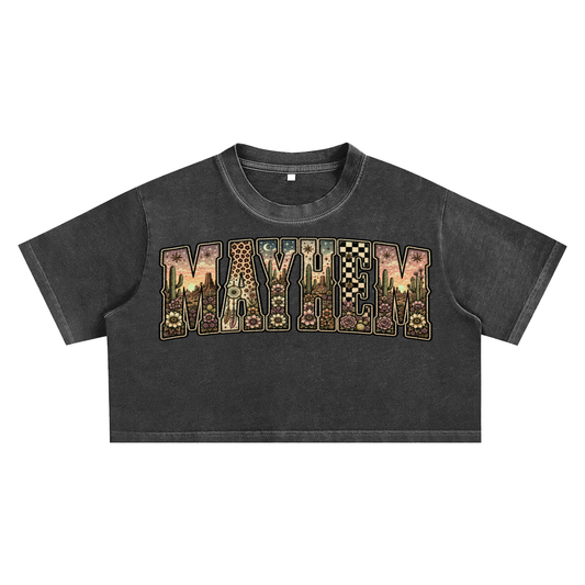 Dessert Mayhem Varsity Washed Crop Top