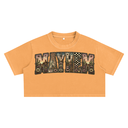 Dessert Mayhem Varsity Washed Crop Top