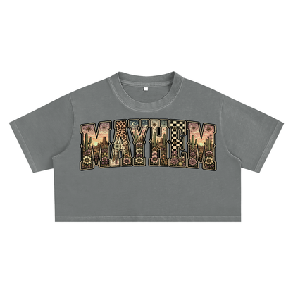 Dessert Mayhem Varsity Washed Crop Top