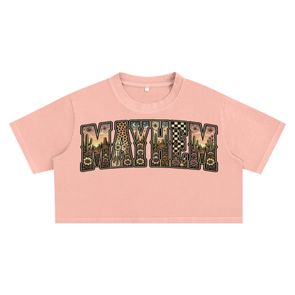 Dessert Mayhem Varsity Washed Crop Top