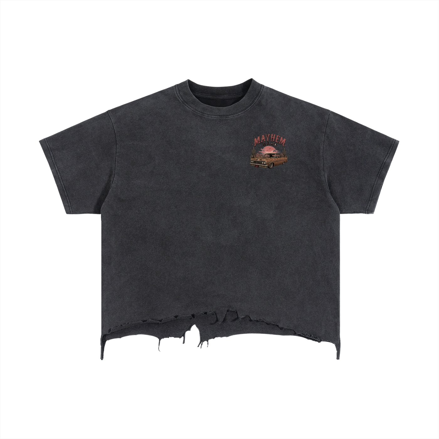 The Ward Boxy Distressed Hem T-Shirt