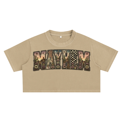 Dessert Mayhem Varsity Washed Crop Top